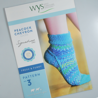 Peacock Chevron Socks Pattern - from West Yorkshire Spinners